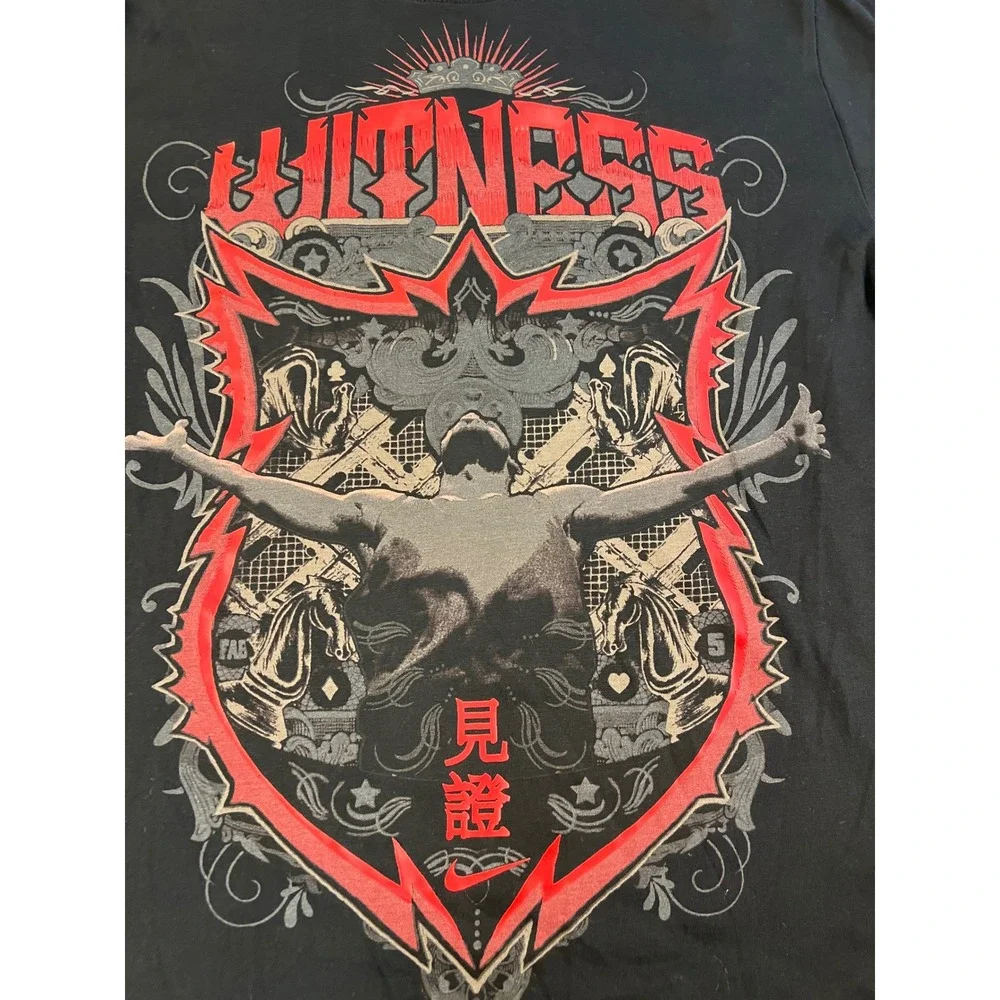 Nike LeBron James Witness Graphic T-Shirt Mens Medium Black Red 406108-010
